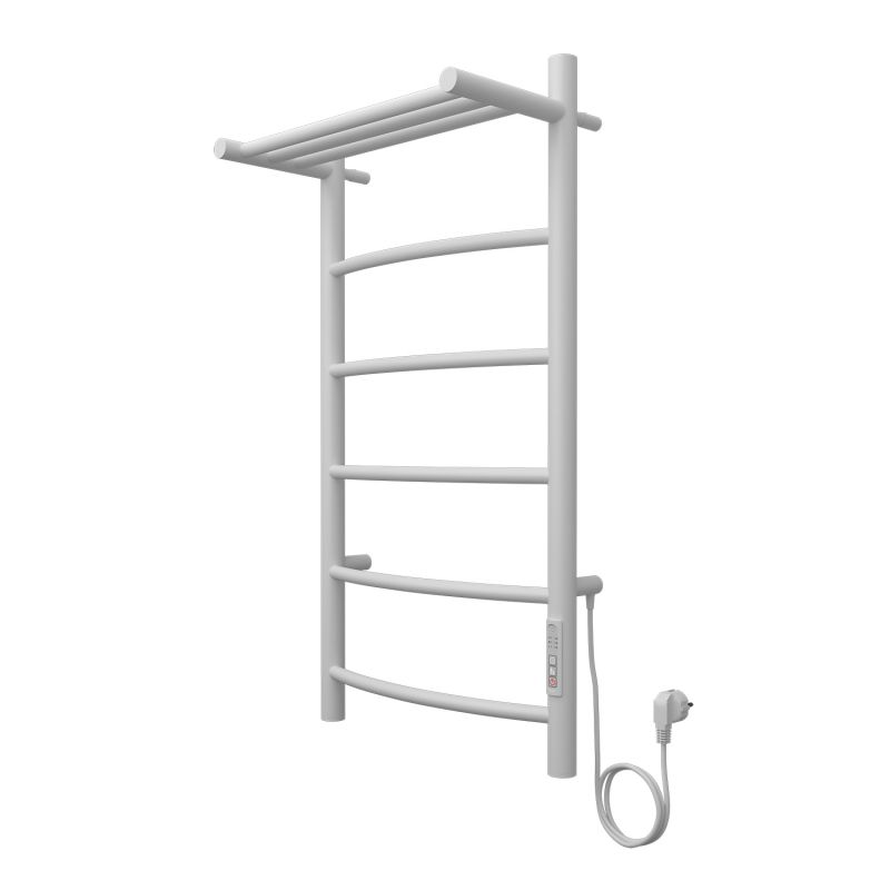 Полотенцесушитель электрический AZARIO VERONA 400/800 5 секций, с полкой, белый AZ04848PW