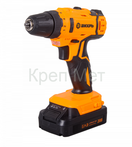 Дрель-шуруповерт Вихрь ДА-20Л-2КА с набором оснастки 65 предметов