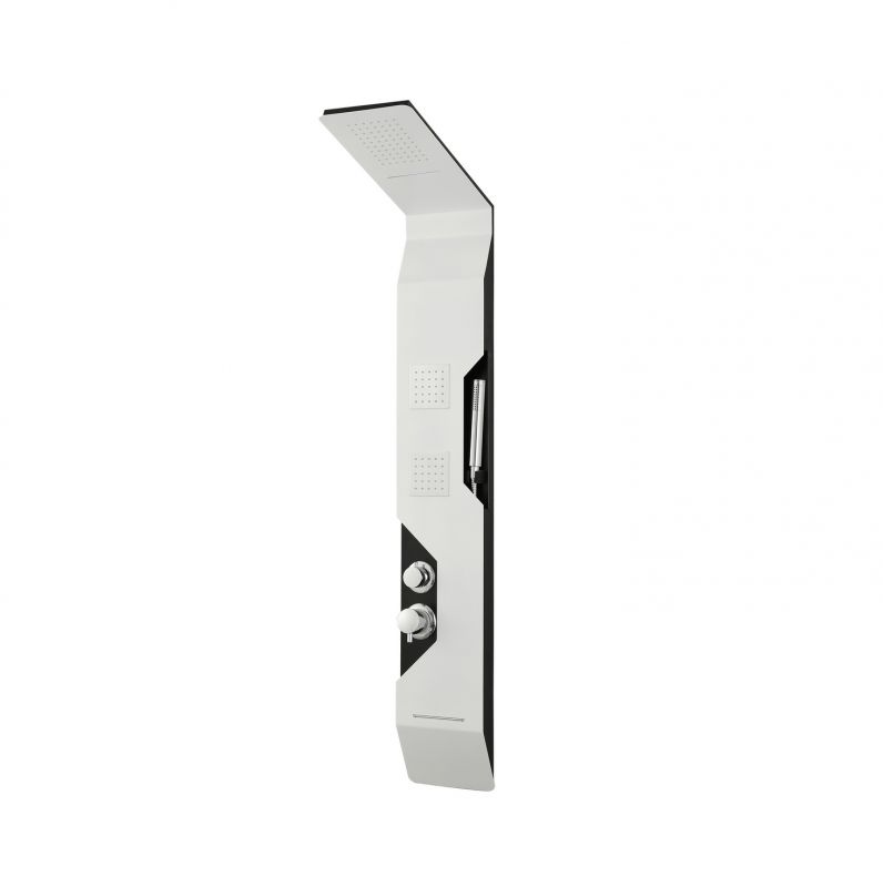 Душевая панель Taliente A05, алюминий, белый, каскадный излив TA-G-A05W/Bcr+s