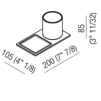 Полка для ванной подвесная Agape Dot line ADTL0471Z 20x10,5x8,5 см схема 2