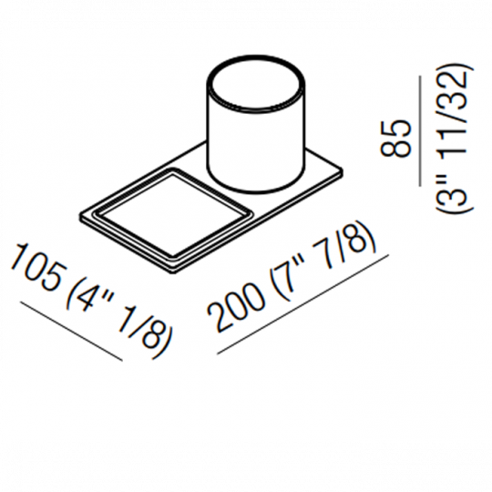Полка для ванной подвесная Agape Dot line ADTL0471Z 20x10,5x8,5 см схема 2