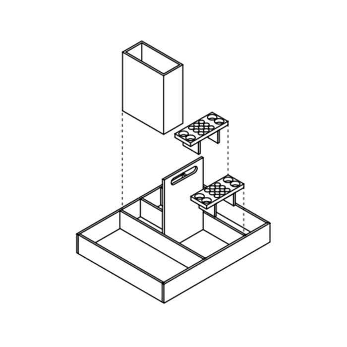 Контейнер настольный Agape Puzzle ALEG523GR ФОТО