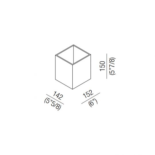 Контейнер настольный Agape Puzzle ALEG527GR 15,2x14,2x15 см схема 2 Контейнер настольный Agape Puzzle ALEG527GR 15,2x14,2x15 см схема 2