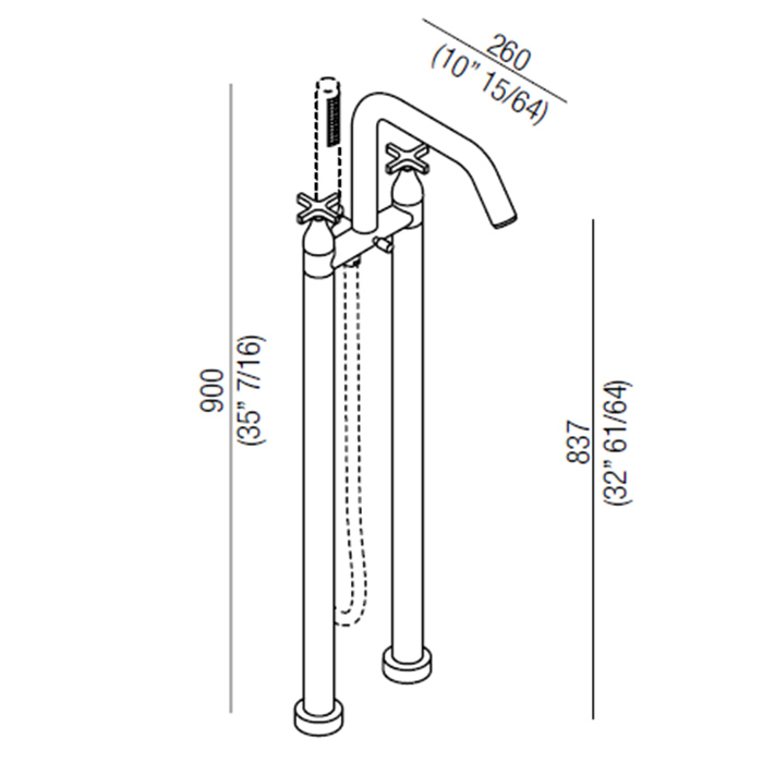 Смеситель для ванны Agape Memory AMEM325 напольный ФОТО