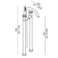 Смеситель для ванны Agape Memory AMEM325 напольный схема 2