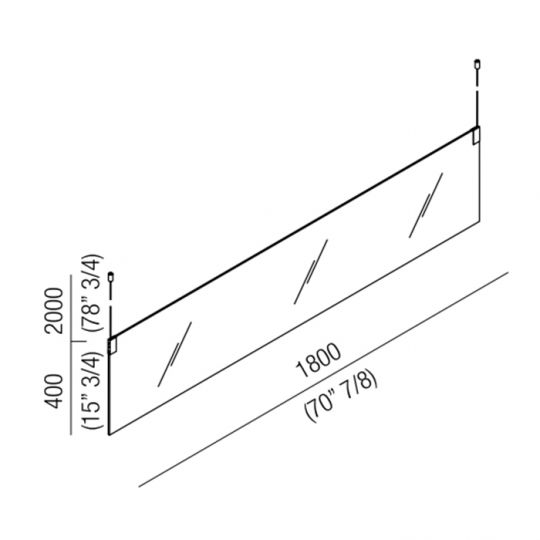 Прямоугольное зеркало Agape Insegna ASPE019 180x40 см схема 2