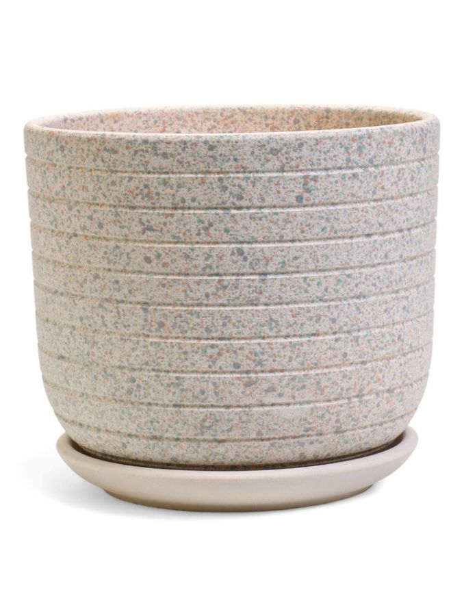 Горшок для цветов «Пряности», 2.9 л, d=19 см, h=16 см, керамический, с поддоном, белый