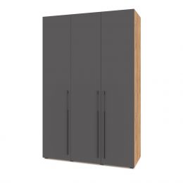 Стоун С31 Шкаф 3-х дв с 2 штангами (Золотой дуб/Графит)