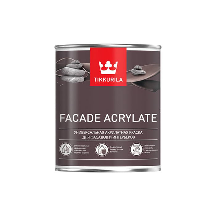 Tikkurila Facade Acrylate краска акрилатная универсальная для фасадов и интерьеров база C 2.7л