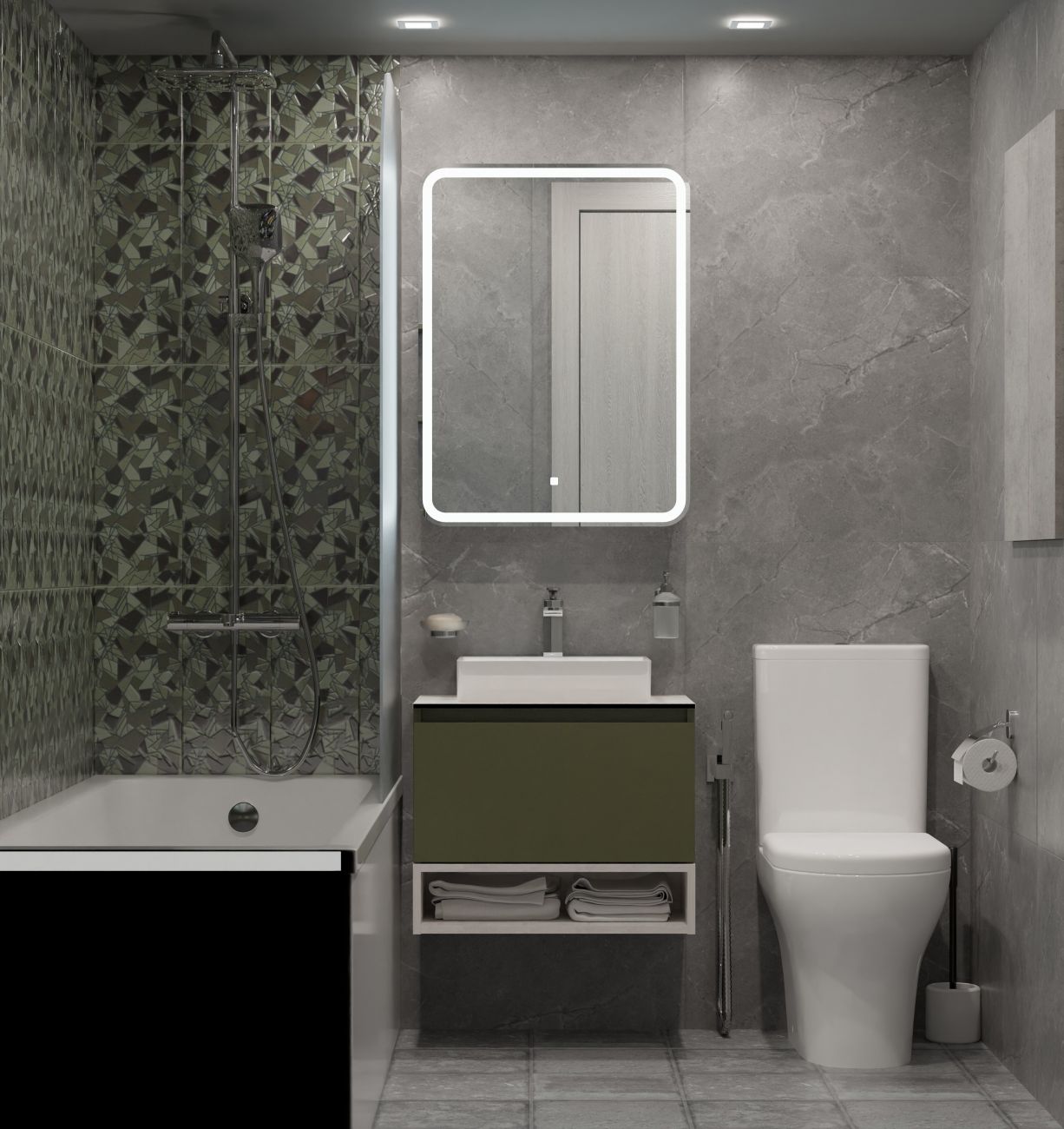 Minimal Hamam Dizaynı 1,98 x 1,73 (m)