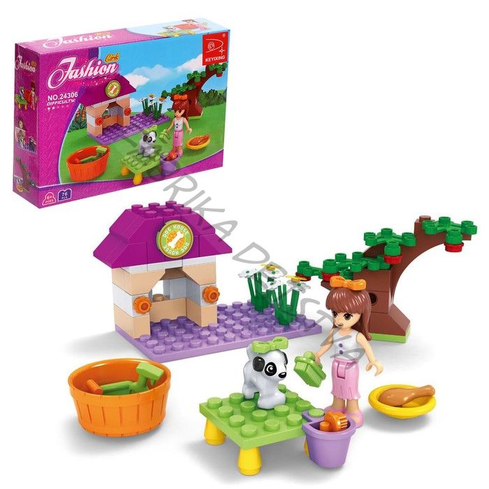 Конструктор «Девочка с собачкой», 76 деталей