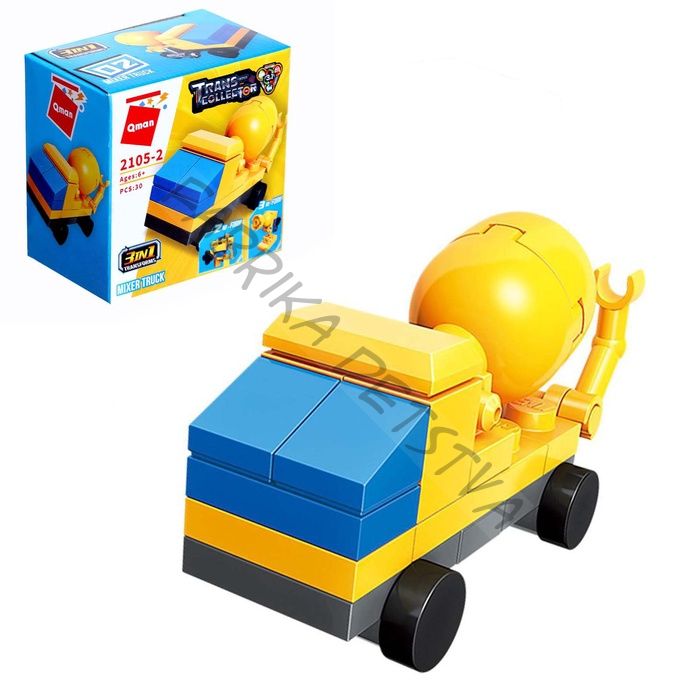 Конструктор блочный «Бетономешалка», 30 деталей