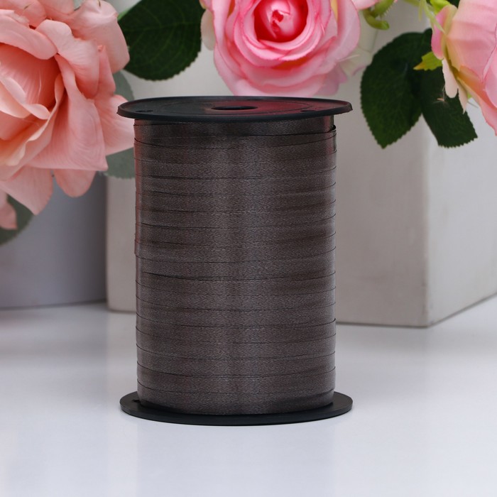 Лента для декора, подарков и шаров, шоколад, 0.5 см ? 250 м