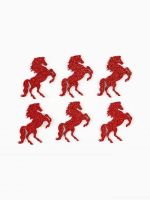 Декор на клеевой основе «Лошадки», красный, набор 6 шт.