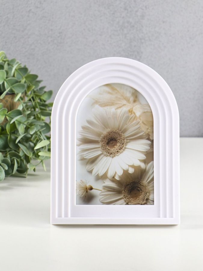 Фоторамка для фото 10?15 см «Арка», пластик, белая, 19?14.5?1.8 см