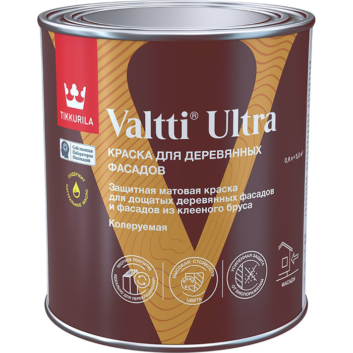 Tikkurila Valtti Ultra краска для деревянных фасадов матовая база C 0.9л