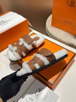 Босоножки меховые HERMES Premium Босоножки меховые HERMES Premium