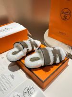 Босоножки меховые HERMES Premium
