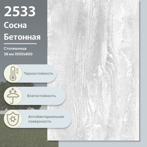 Столешница Сосна Бетонная 2533 BS 3050х600х38 мм ULTRADECOR