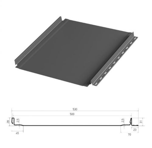 Фальцевая панель Aquaclick Эталон, Rooftop Бархат Matt