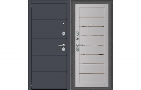Входная Дверь el’PORTA (Portika) Porta R-3 8/П222 Graphite Pro/Graphite Wood 2 Замка с Ночной Задвижкой 980х2050мм Левое Открывание / Портика 0319-1652.