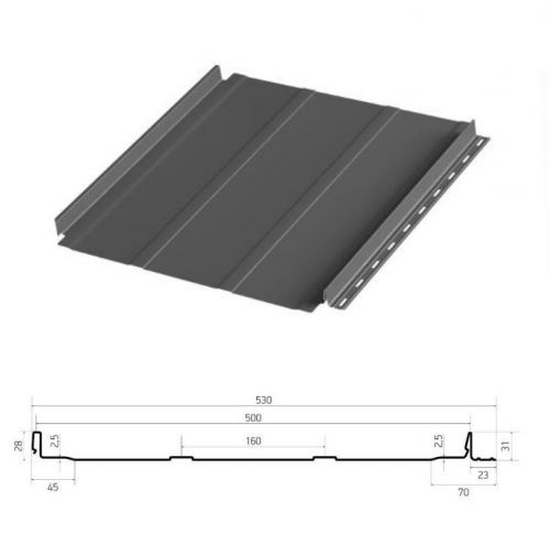 Фальцевая панель Aquaclick Силуэт-2, Кашемир, PU Matt