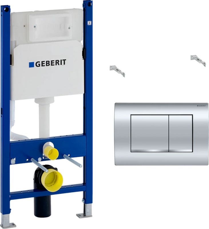 Инсталляция Geberit Duofix для подвесного унитаза Delta, клавиша Delta30, хром глянец 458.163.21.1