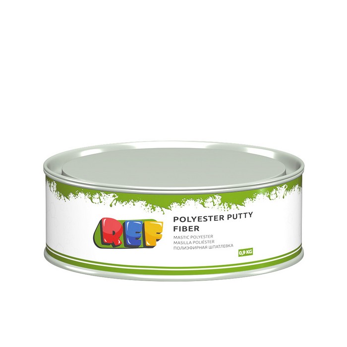 REF Polyester Putty Fiber Шпатлевка со стекловолокном, цвет серо-зеленый, объём 0,9л.