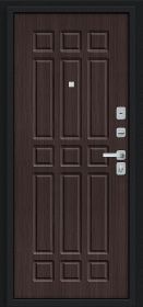 Входная Дверь Bravo Мило МФ/BChrome  Букле черное/Wenge Melinga 860x2050, 960x2050мм / Браво