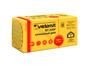 Теплоизоляция "VETONIT" Каркасный дом 50х600х1000 (30кг/м3 Базальт 8 матов 4,8м2/0.24м3) Артикул КТ518