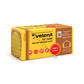 Теплоизоляция "VETONIT" Мастер теплых стен 50*600*1000 (45кг/м3 Базальт 8 матов 4,8м2/0.24м3) Артикул КТ522