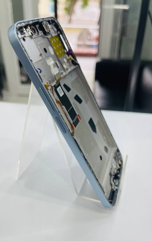 HONOR X8b дисплей оригинал с разбора в рамке с отпечатком пальца синий
