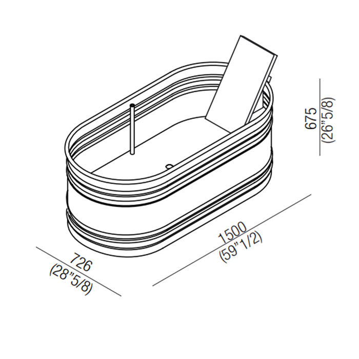 Овальная отдельностоящая ванна Agape Vieques AVAS0912ZGI 150x72,6 см ФОТО