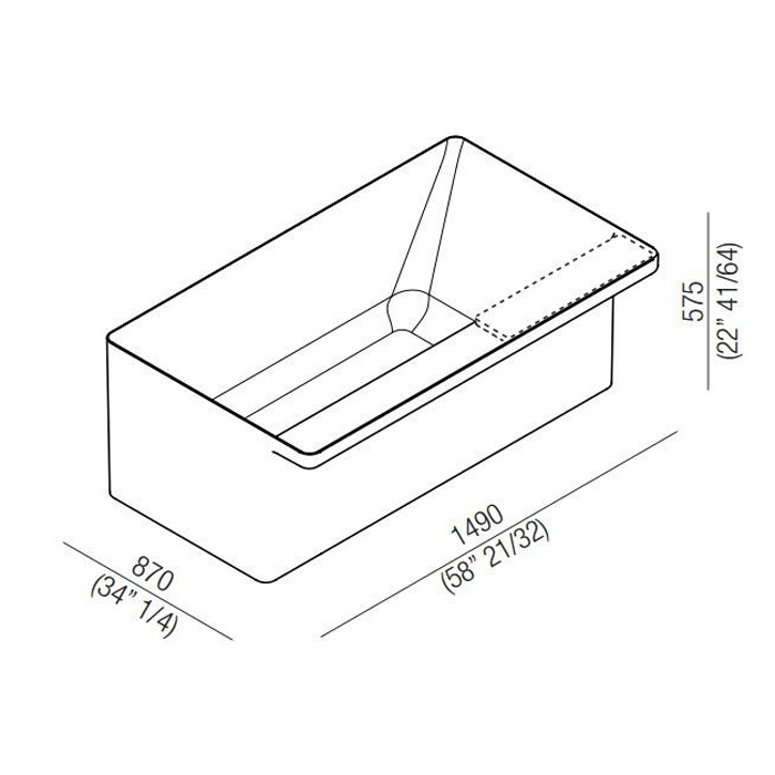 Прямоугольная отдельностоящая ванна Agape Marsiglia AVAS1075ZG0 149x87 см ФОТО