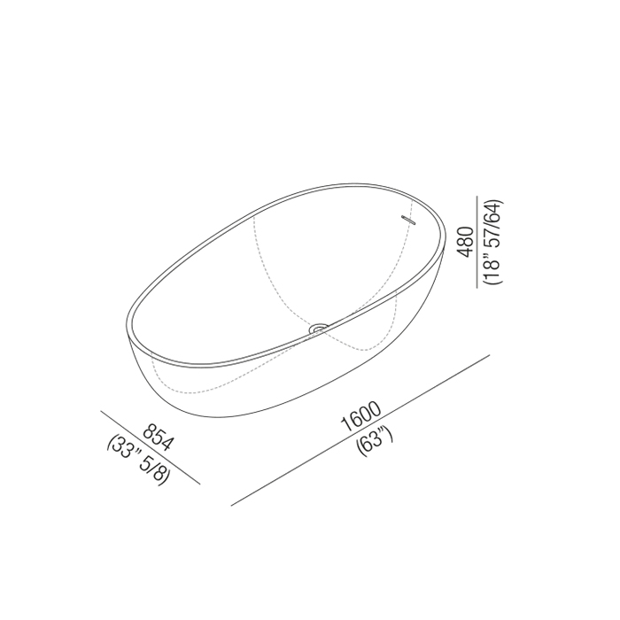 Овальная отдельностоящая ванна Agape AGAPE AVAS1093ZZ 183,5x85 см ФОТО