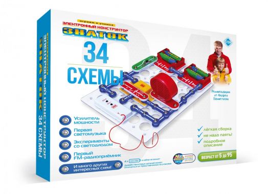 Электронный конструктор ЗНАТОК "34 схемы"