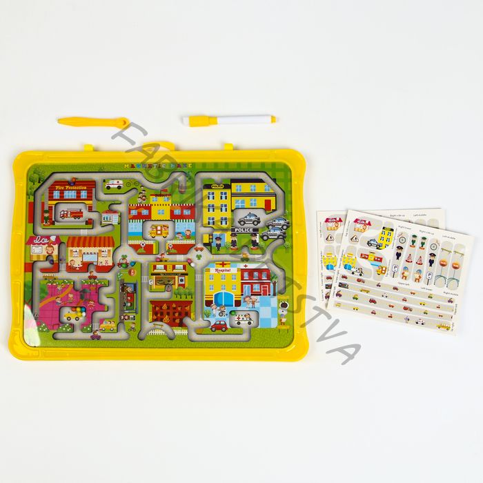 Игровой набор лабиринт «Городок», маркерная доска, 2x36x27.5 см