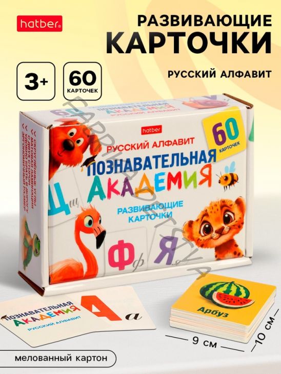 Развивающие карточки «Познавательная академия», 60 шт.