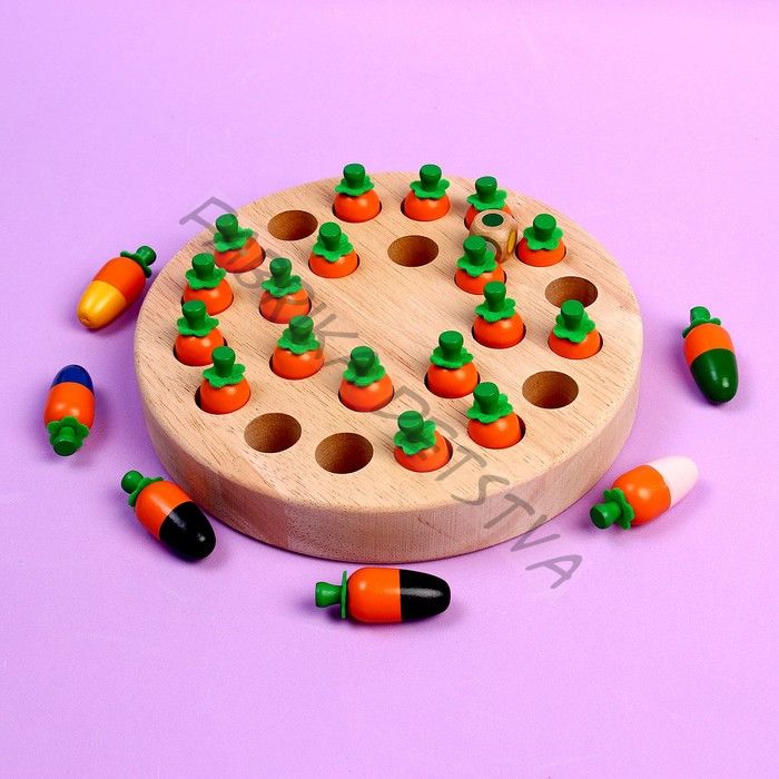 Развивающий набор по методике Монтессори «Цветные морковки» 19 x 19 x 2,8 см