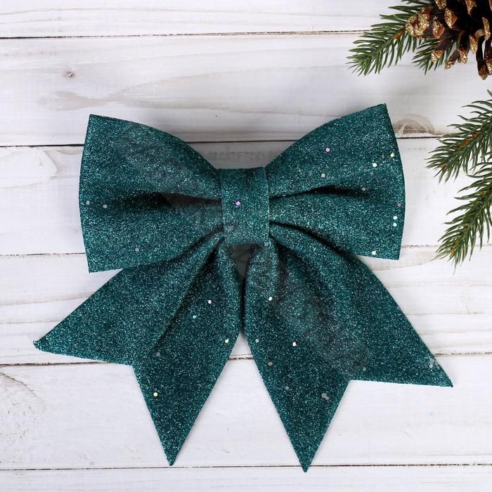 Ёлочная игрушка «Зимнее волшебство. Бант» пластик, 20x18 см, зелёный