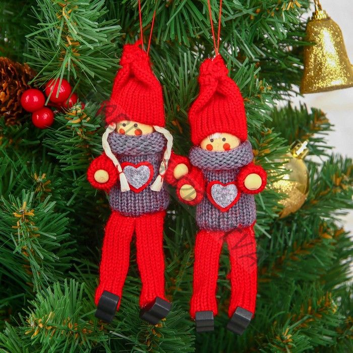 Елочная игрушка «Куколка в вязаном костюмчике», МИКС