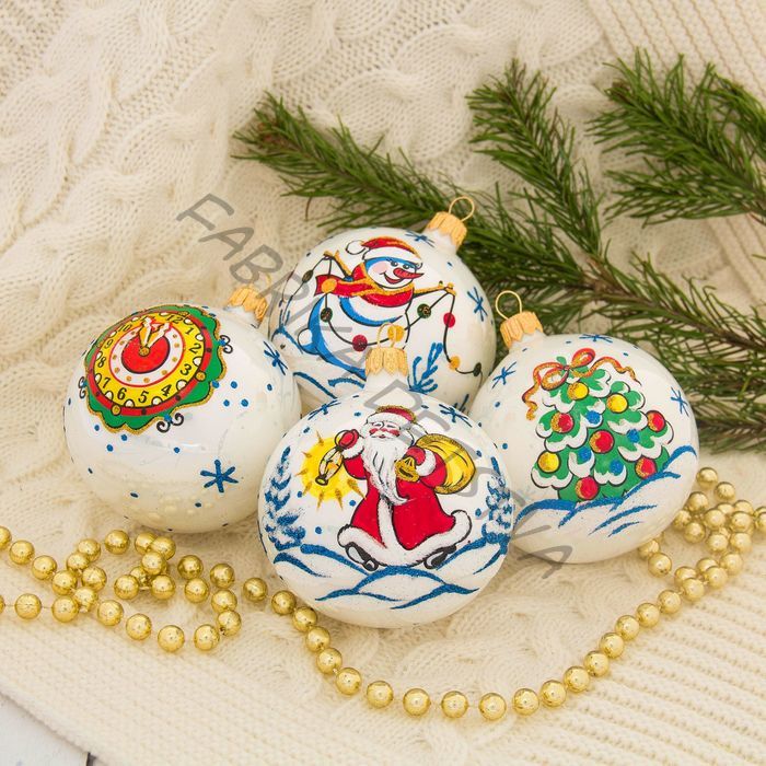 Ёлочные шары «Мороз», новогодние, набор 4 шт., d=7.5 см