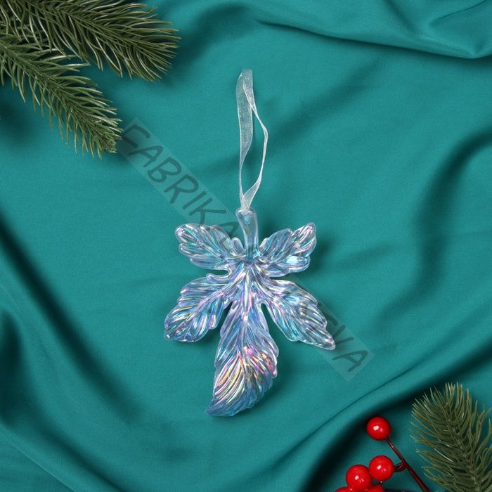 Ёлочная игрушка «Зимнее волшебство. Волшебный листок», 11.5x8 см, фиолетовый перелив