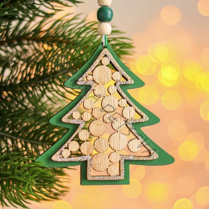 Елочная игрушка «Ёлка», 0.7x9.5x10 см