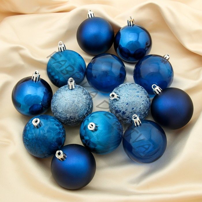 Ёлочные игрушки «Преломление», шары новогодние, d=6 см, набор 24 шт., синий