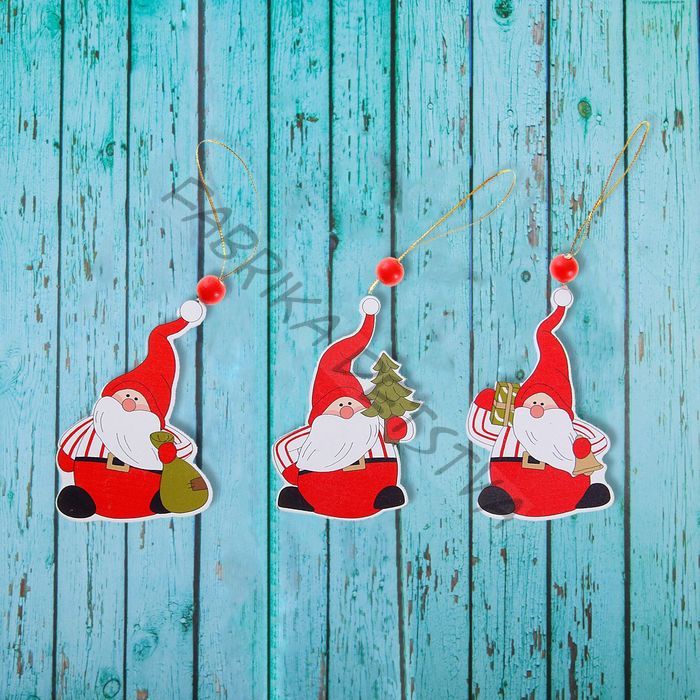 Елочная игрушка «Дед Мороз», золотая нить, МИКС