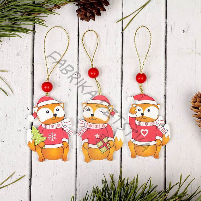 Елочная игрушка «Лисичка», МИКС