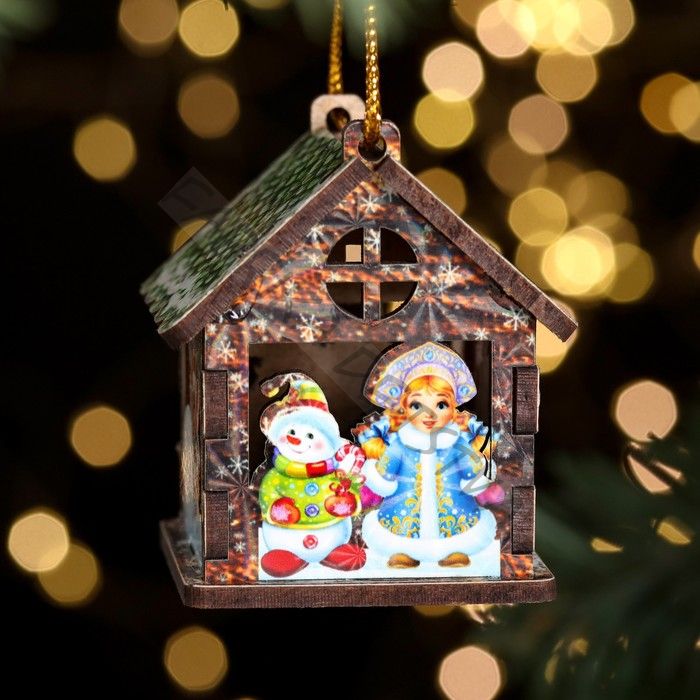 Ёлочная игрушка «Домик», подвеска, 5x6.5x5 см, МИКС