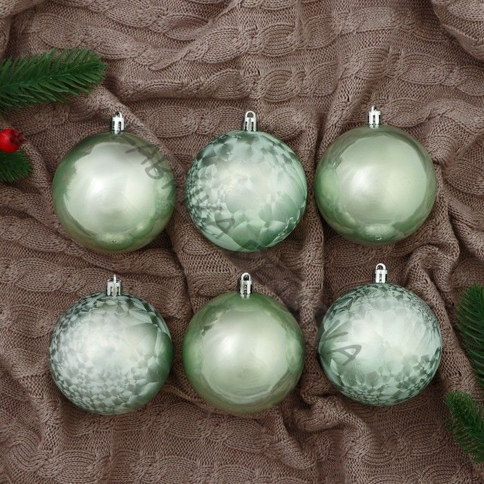 Ёлочные игрушки «Чары волшебства», шары новогодние, d=7.5 см, набор 6 шт.