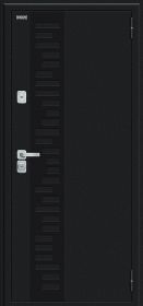 Входная Дверь Bravo Thermo Техно Д2/BChrome Букле черное/Cappuccino Melinga 860x2050, 960x2050мм / Браво